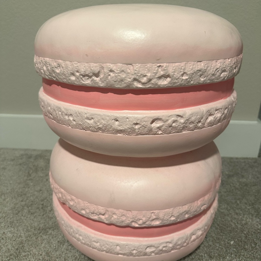 Decorative Pink Macaron Stool - Home Accent